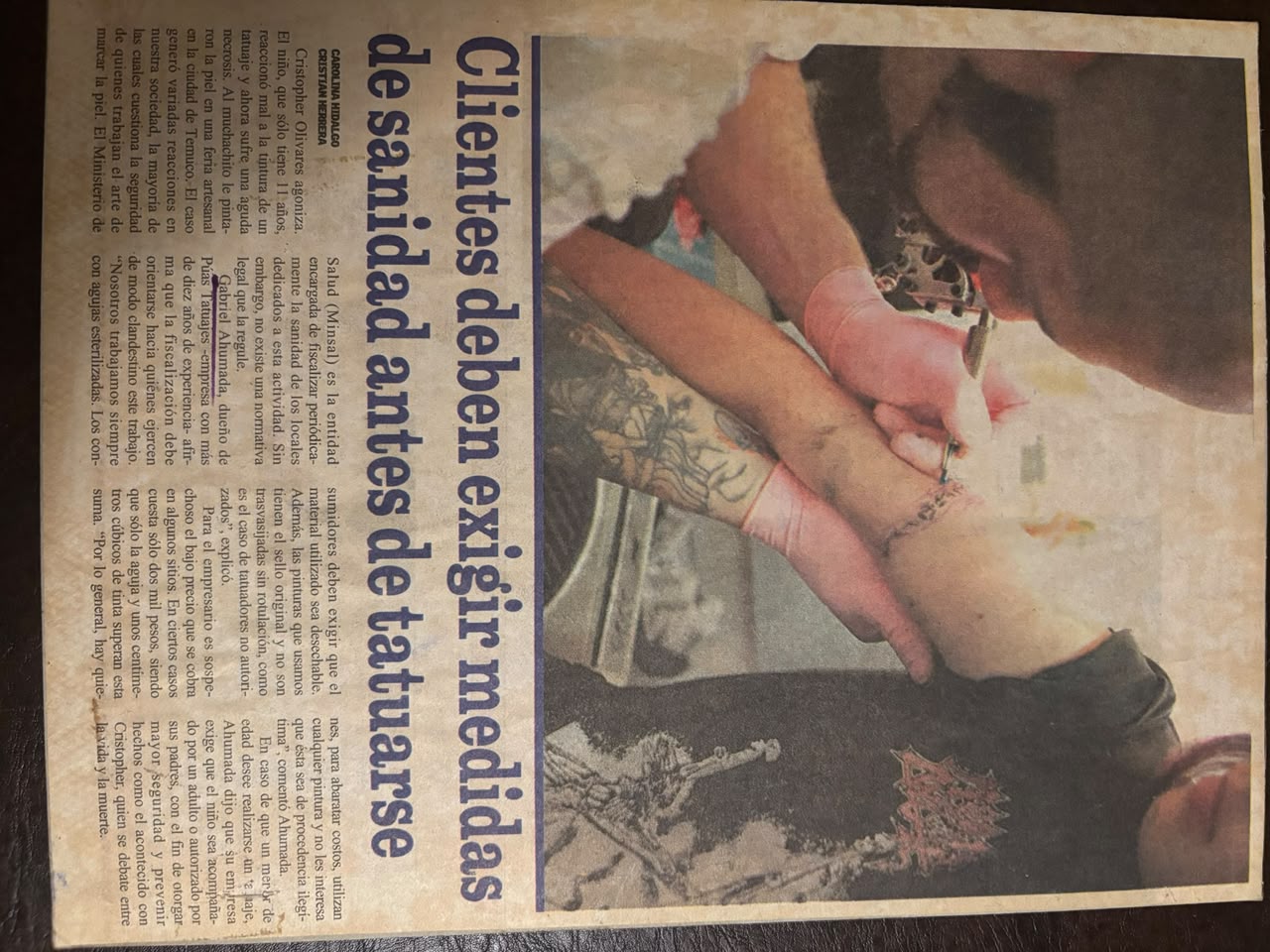 Prensa — cobertura sobre tatuajes