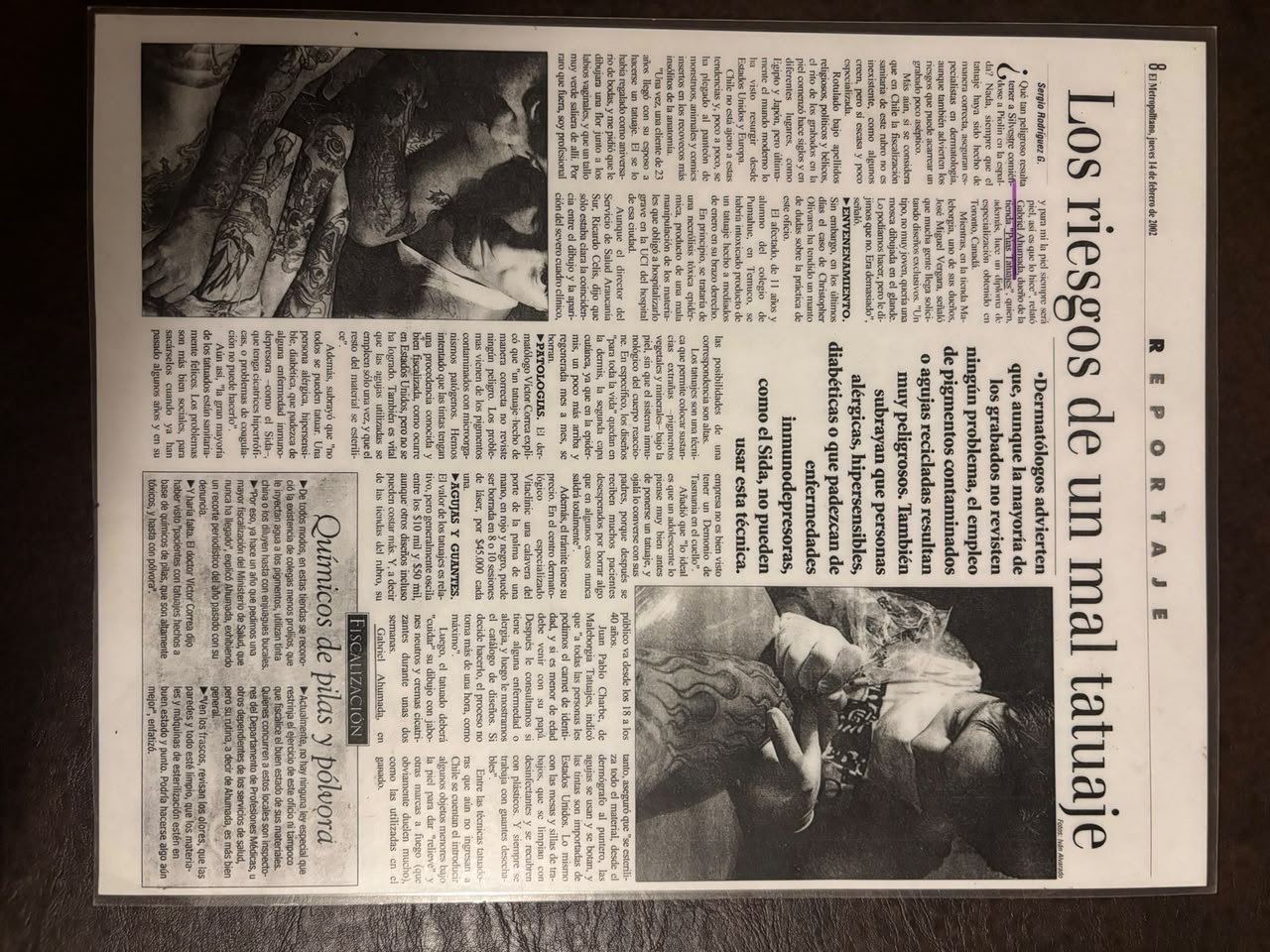 Prensa — cobertura sobre tatuajes