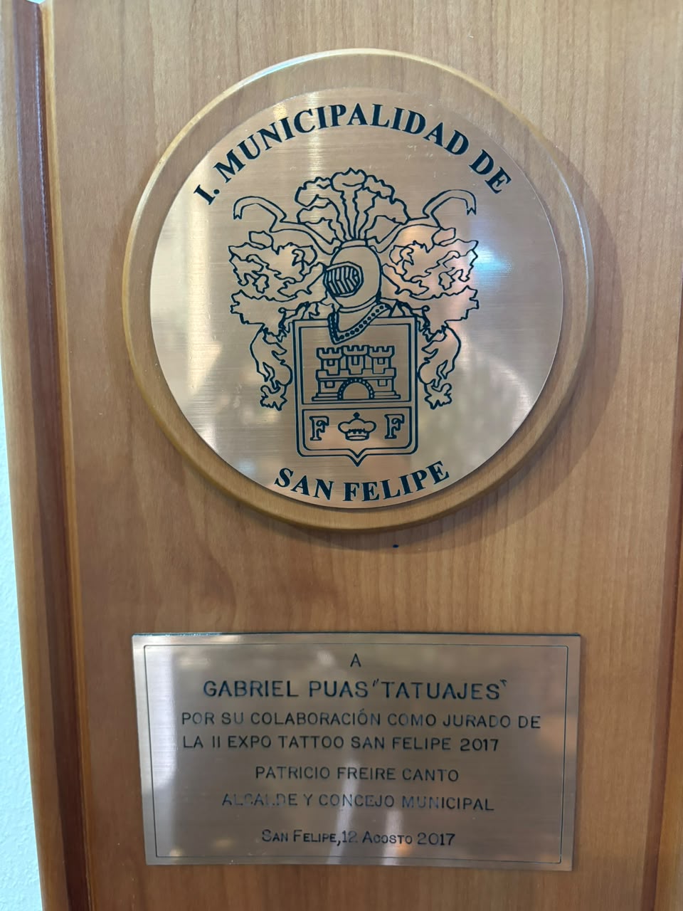 Reconocimiento — I. Municipalidad de San Felipe