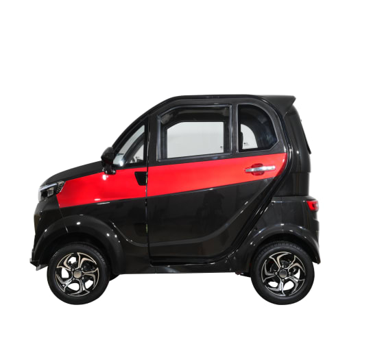 Q Express enclosed mobility scooter in black and red, photo 22 of 22