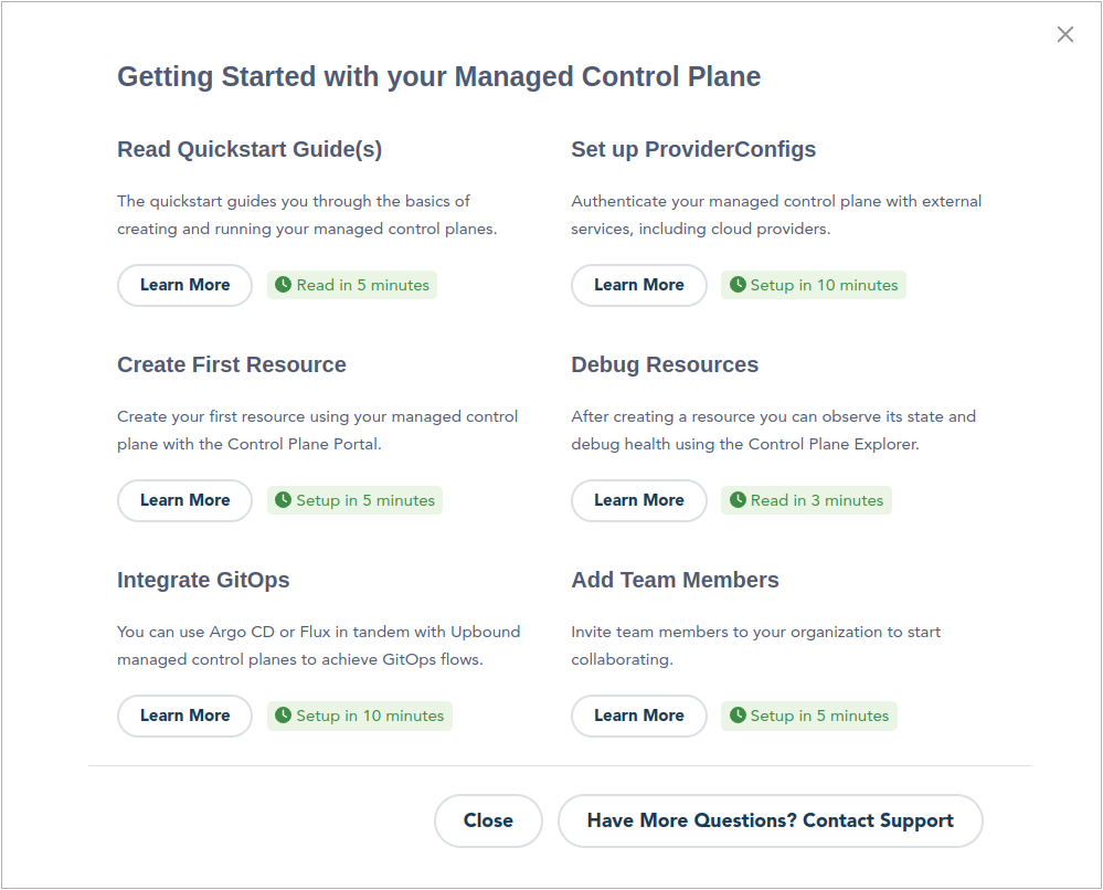 Get Started with Your Managed Control Plane Screen