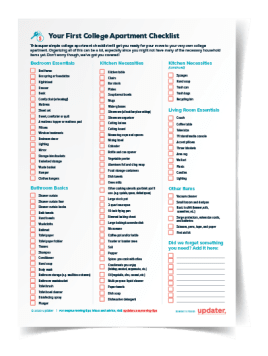 college apartment checklist