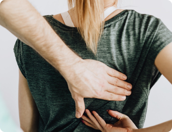 woman with back pain