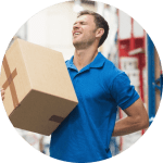 Man Carrying and lifting heavy objects repeatedly has back pain