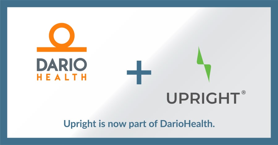 Graphic showing that Upright has partnered with DarioHealth