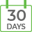 30 day 100% money back guarantee icon