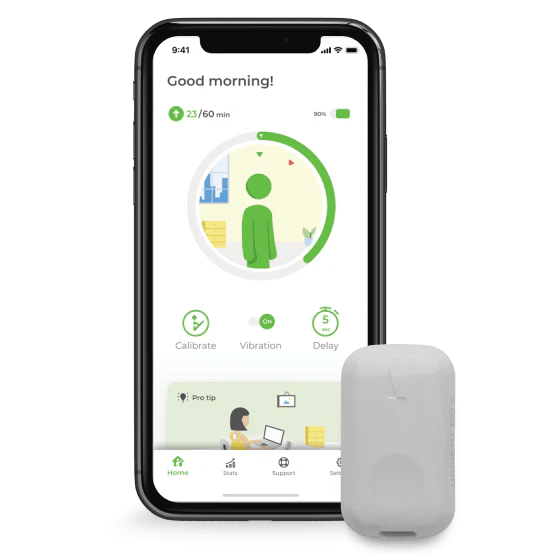 UPRIGHT GO app screenshot — posture tracking dashboard