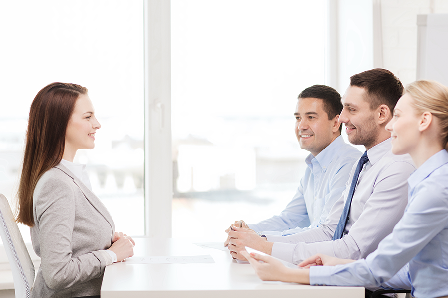 Proper interview posture demonstration