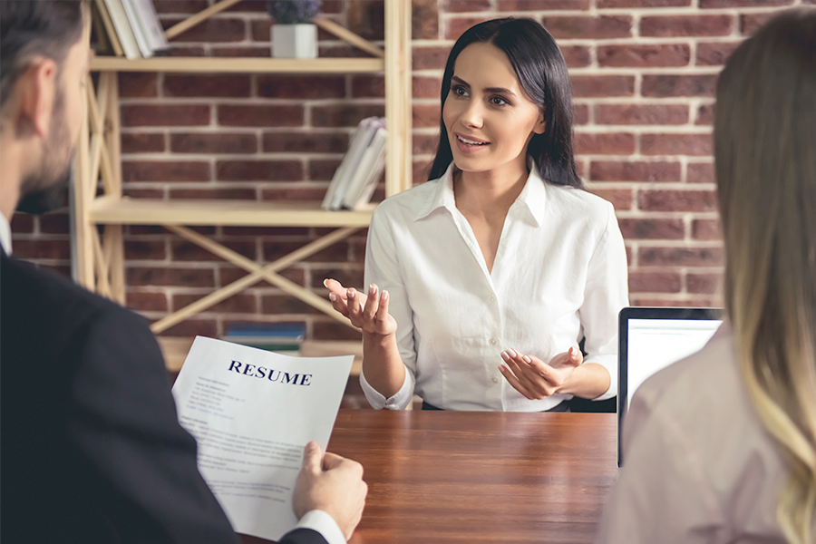 Professional hand gestures during interview