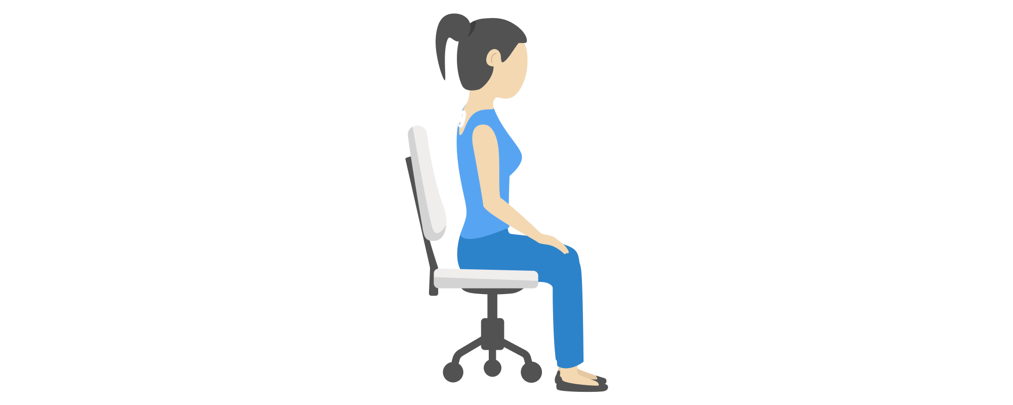 Demonstration of correct upright sitting position