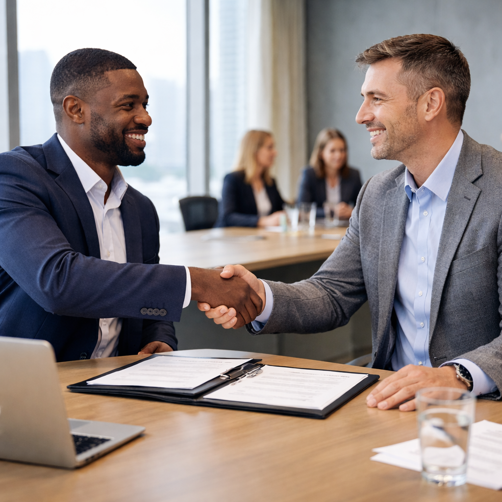 Illustration of a partnership meeting