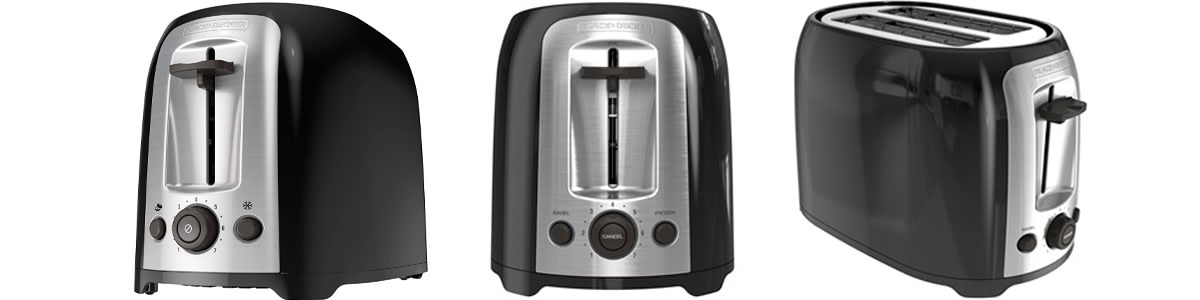 BLACK+DECKER TR1278B 2-Slice Toaster, Light Black