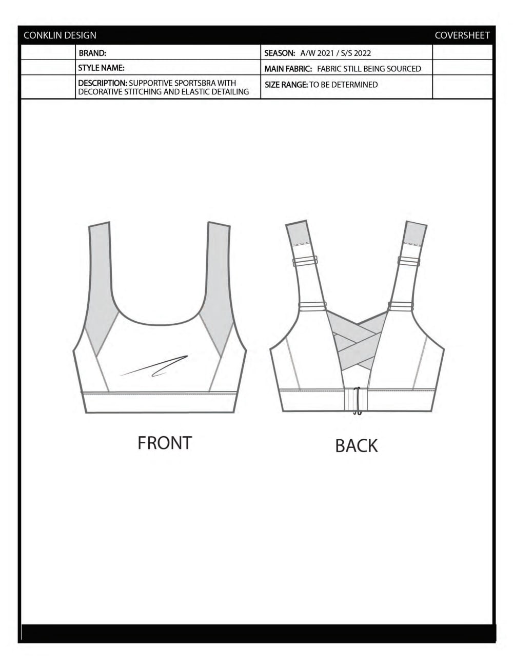 Industry Standard Tech Pack for Activewear Leggings or Top