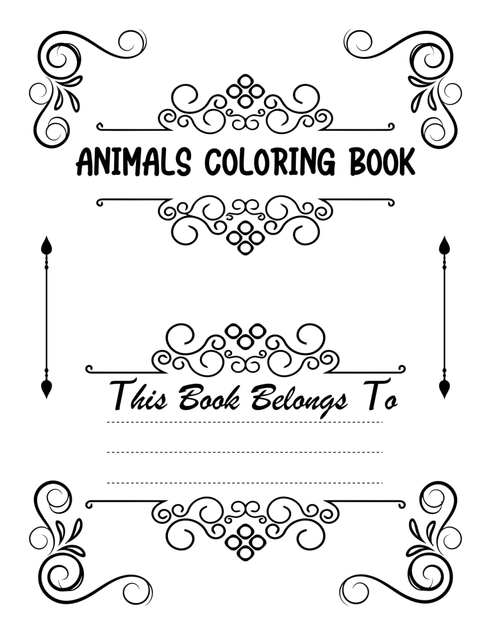 Kids coloring book cover and coloring pages for  KDP