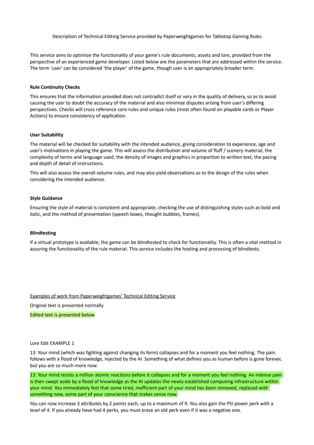 Continuity Cross Check Rules 