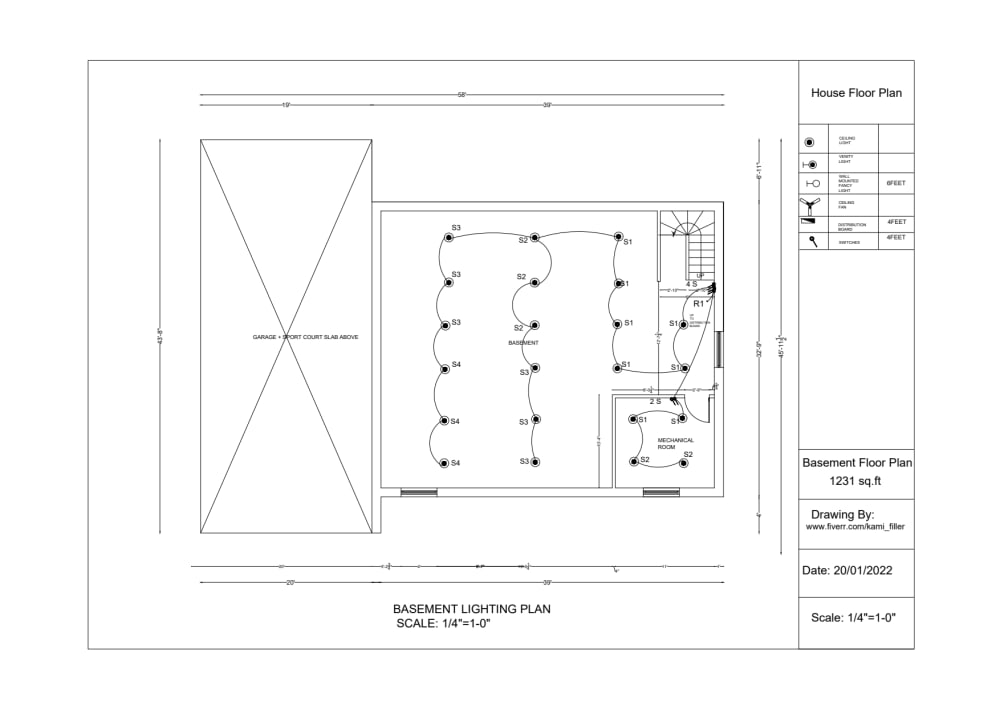 Floor plan in AutoCAD, quantity takeoff, cost estimation | Upwork