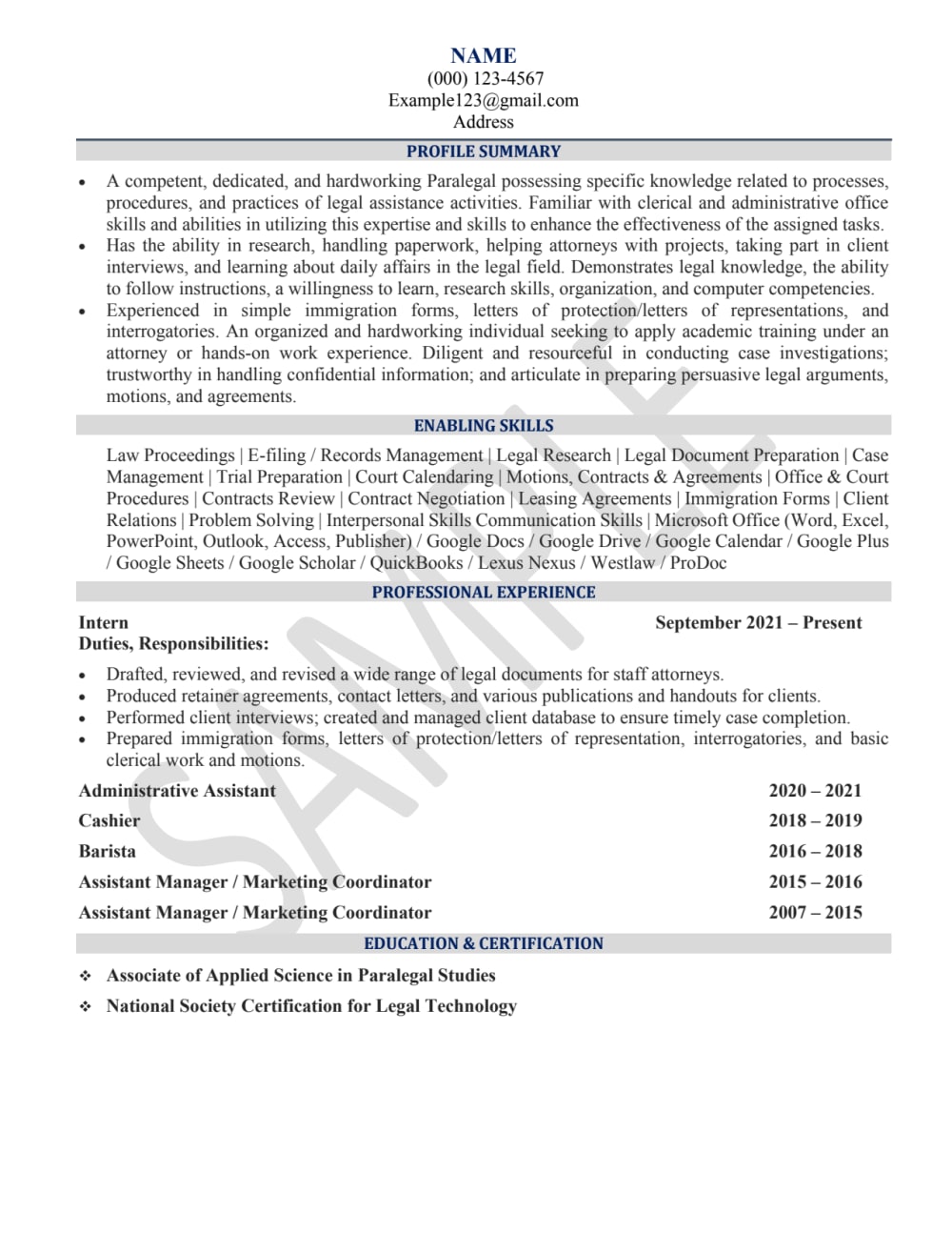 A professional legal resume for a lawyer, attorney, paralegal | Upwork