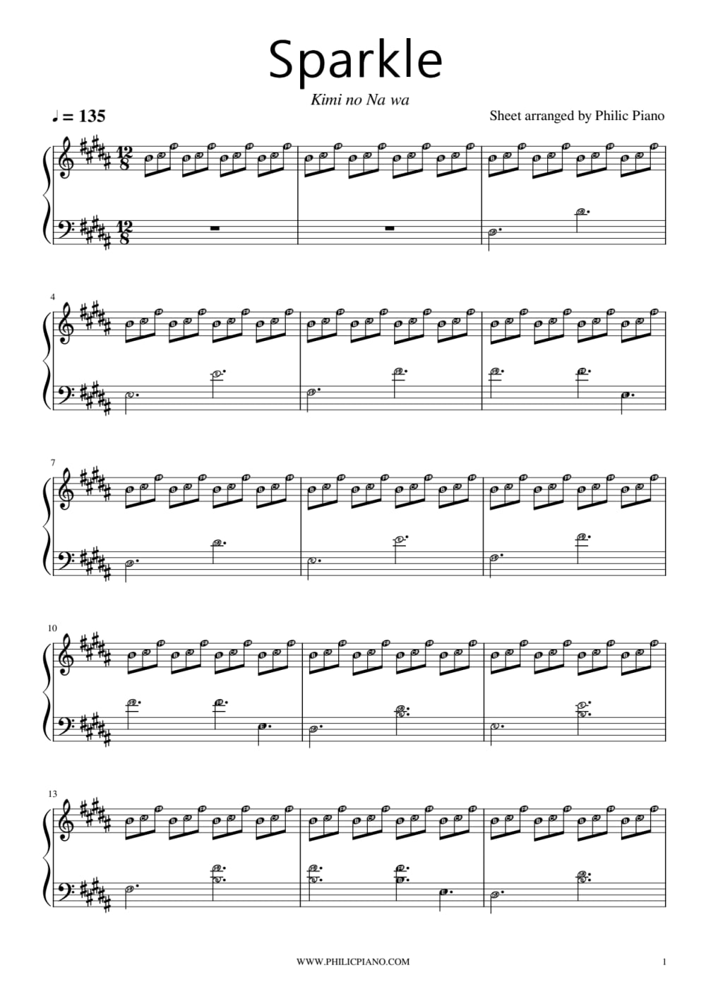 Play Date 2 (Kimi no Na wa) Music Sheet