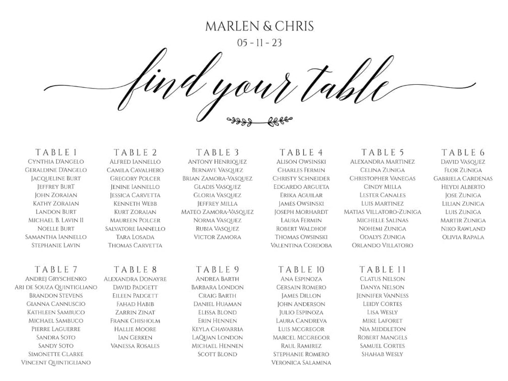 Free Wedding Sign, Find Your Seat, Black and White, Instant Download  Printable - Printable Market