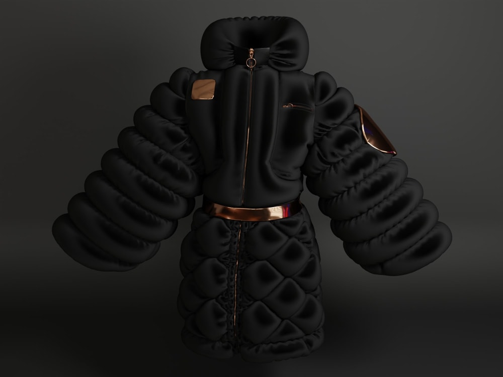Biker Jacket model for CLO 3d and Marvelous Designer 3D model