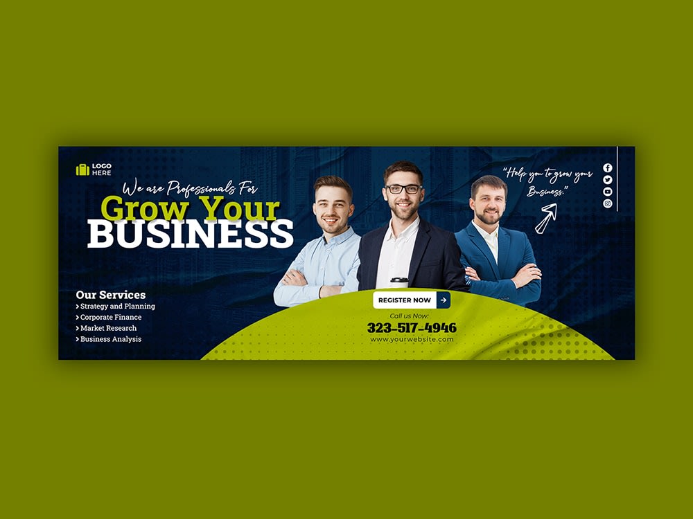 Premium luxury Facebook cover banner design Upwork