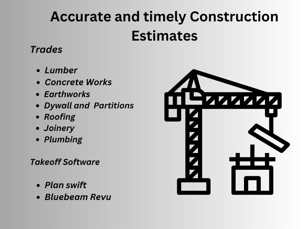 Accurate and timely construction estimates and material takeoff Upwork