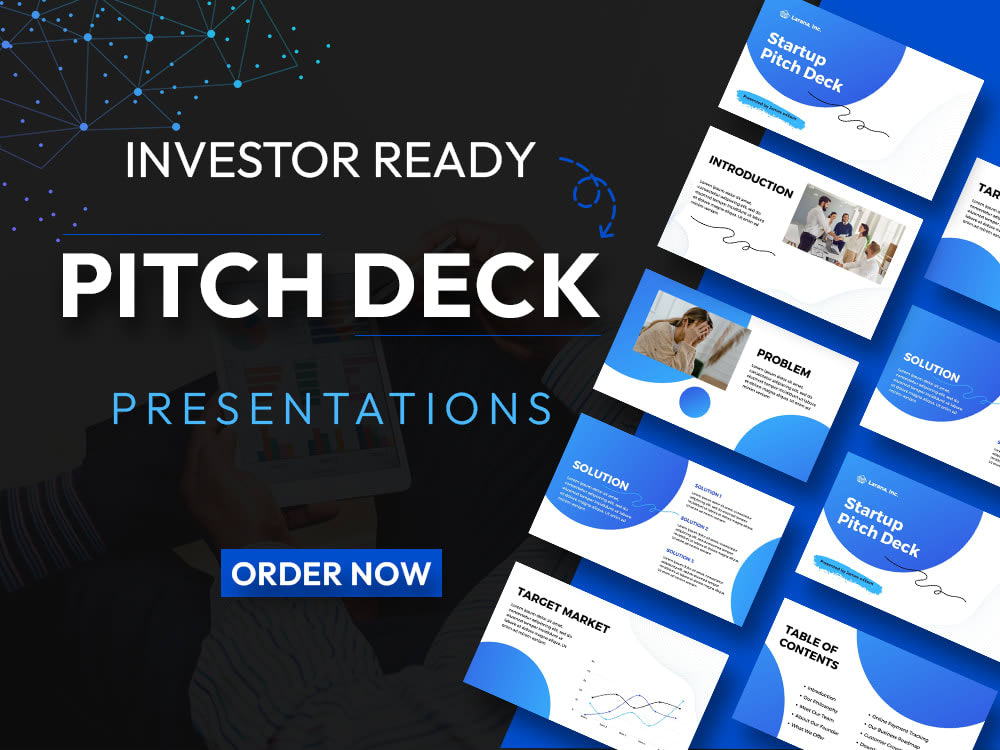 An eyecatching customised pitch deck for investors PowerPoint slides