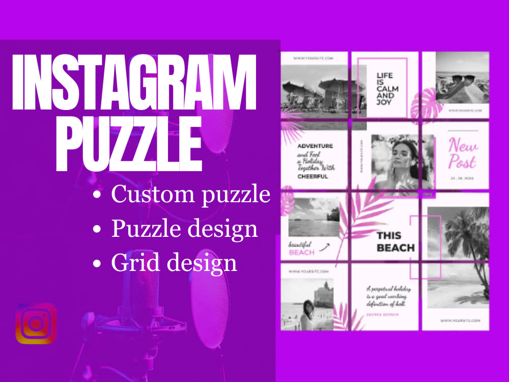 Instagram puzzle feed and grid posts on social media Upwork