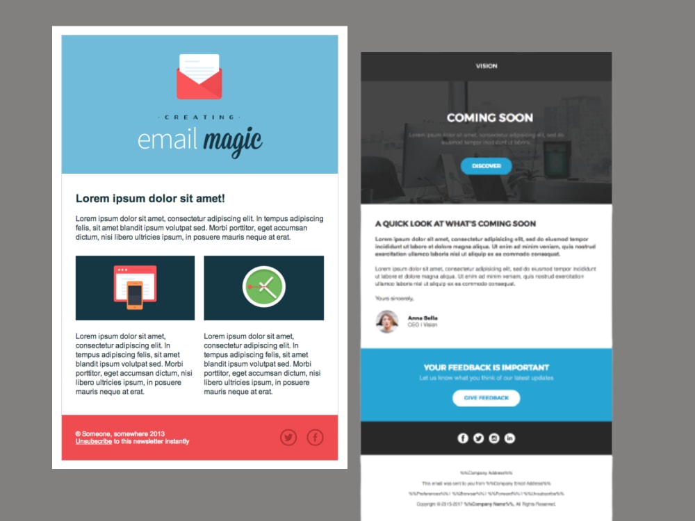 HTML email template MailChimp newsletter and email design | Upwork