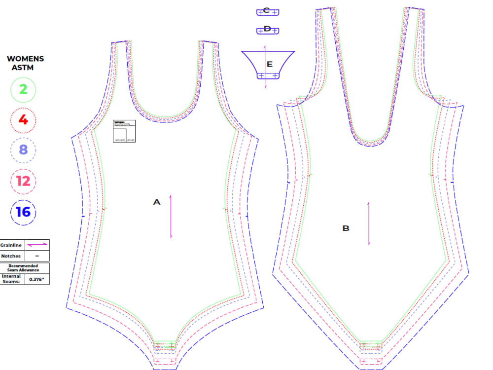 Sewing Patterns CAD/PDF, Grading, Marker, Print Designs