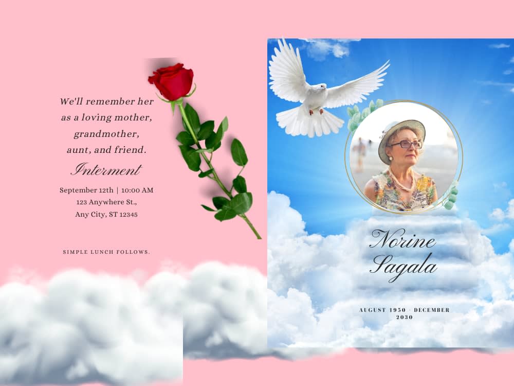 Do design funeral flyers, obituary flyers and program in 12 hours Upwork