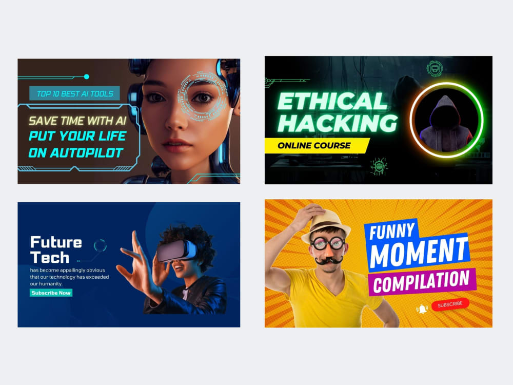 Excellent, attractive & eyecatchy YouTube thumbnail design Upwork