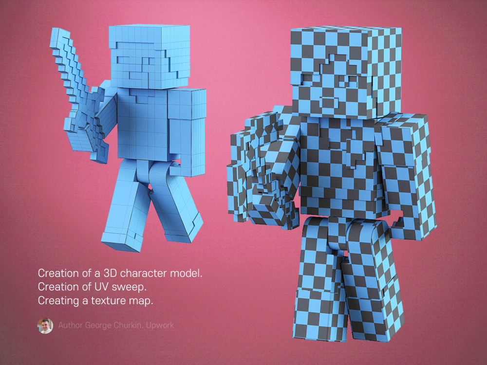 3D model Minecraft Steve VR / AR / low-poly