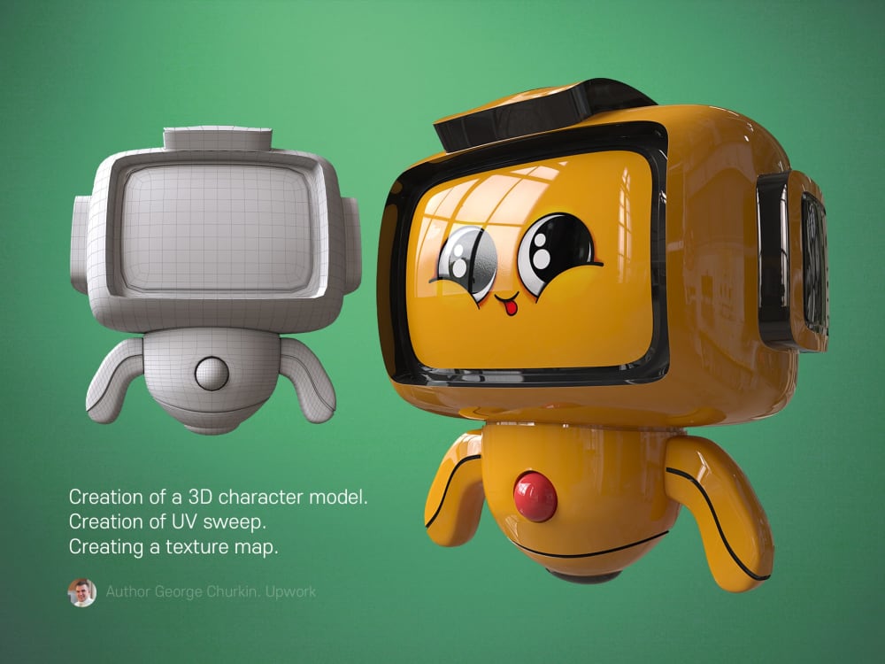 3D model RobotBoy Cartoon Robot Character VR / AR / low-poly rigged