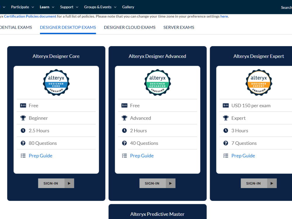 An Alteryx Core and Advance Certification Upwork