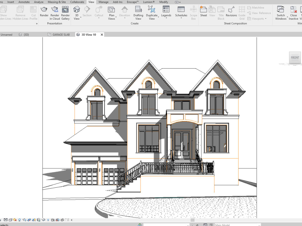 Revit Building View 3d Revit Bim building Model From 2D Plans in Autocad (or PDF,Handle ...