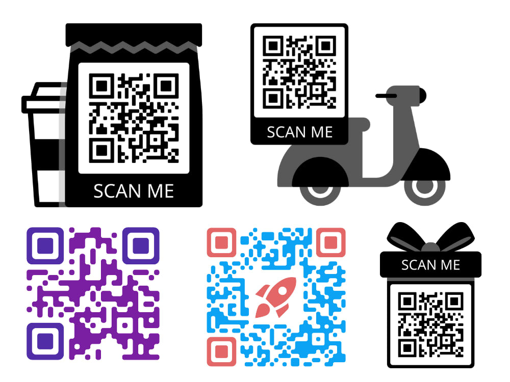 Stunning QR Code Design with Call to Action Stickers or Logo in 60