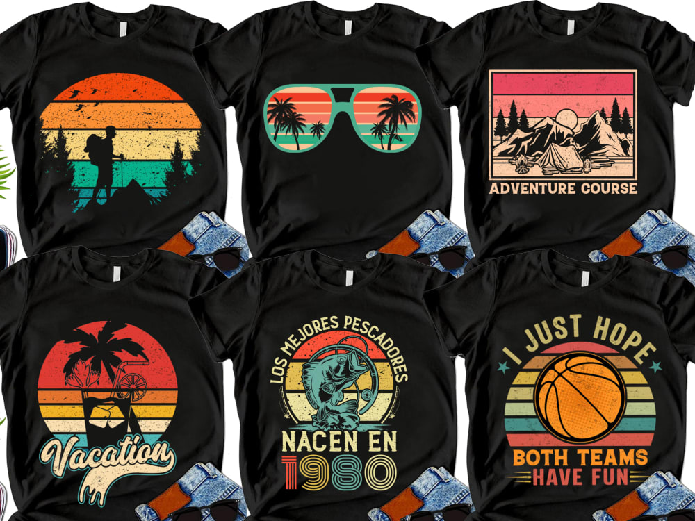 do custom retro vintage t shirt design or vintage logo within 24hrs