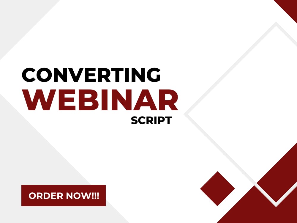 An engaging and captivating webinar script | Upwork