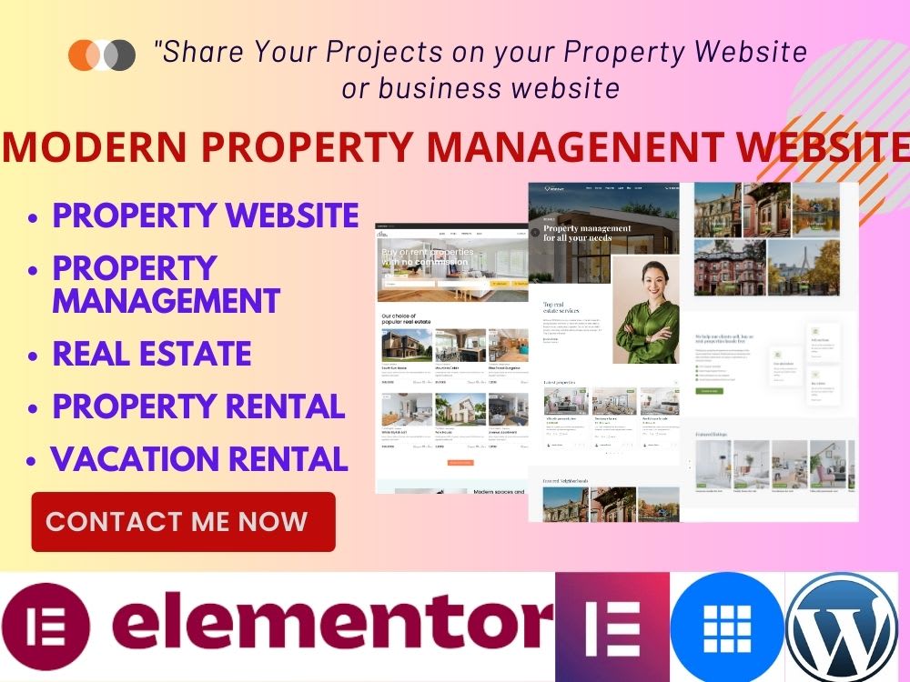 Modern Property Management site, Real Estate listing ,Vacation