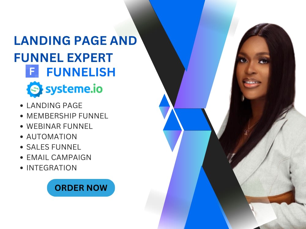 Landing page, sales funnel, website on Systeme.io, Samcart, or