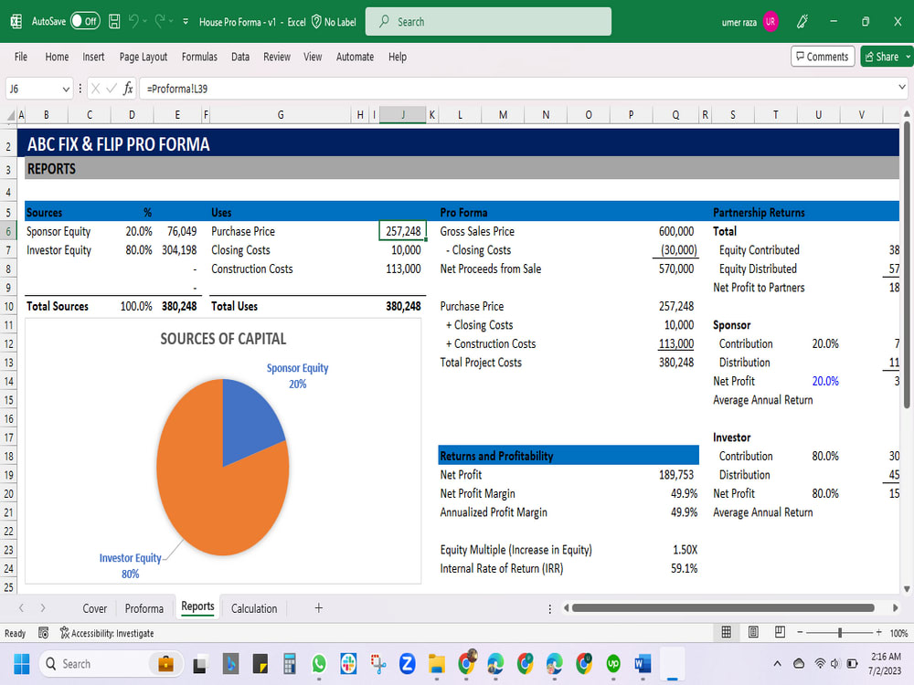 A Real Estate Proforma Financial Modeling | Upwork