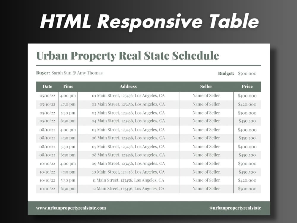 Responsive HTML table and comparison pricing table | Upwork