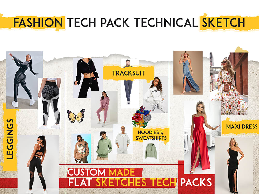 Tech Pack Template Women's Leggings .