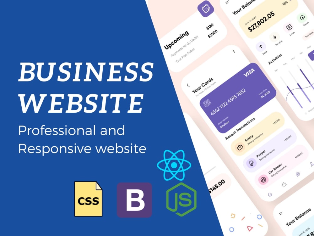 Professional and responsive portfolio website using react | Upwork