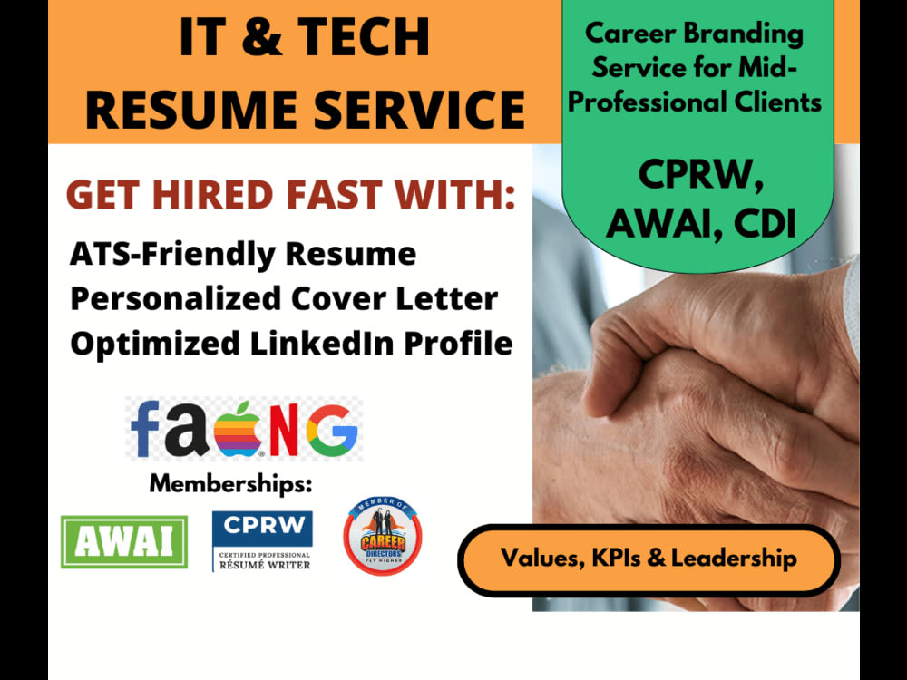 An IT & Tech Resume, Cover Letter, and LinkedIn in 24