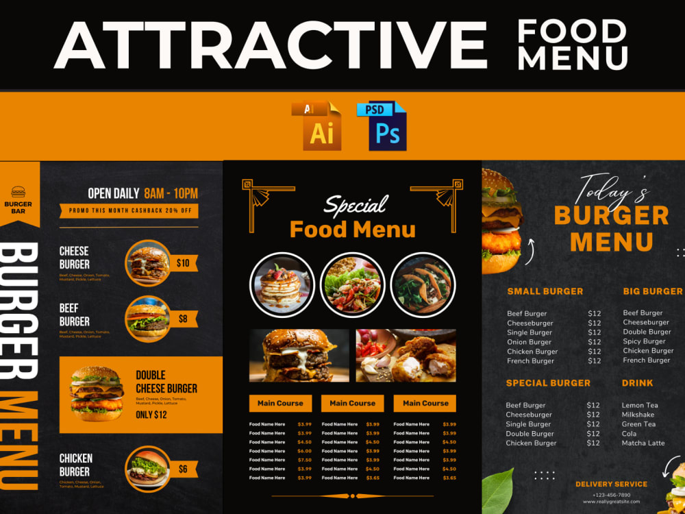 Eyecatching RESTAURANT MENU / FLYER design Upwork