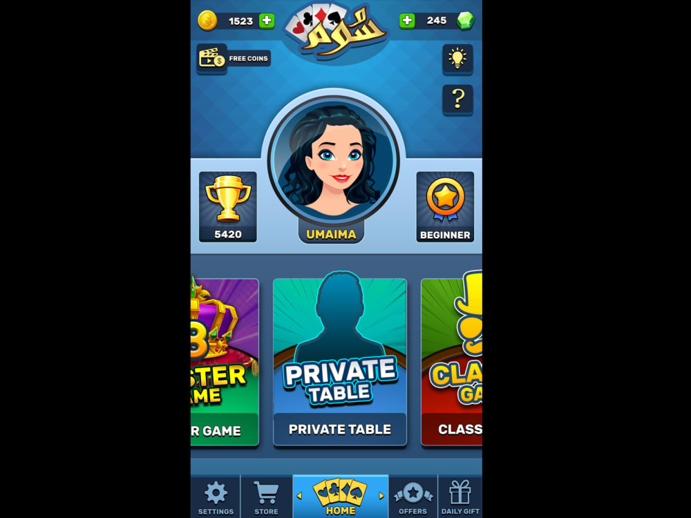 Multiplayer card and board game for Mobile PC and  Upwork