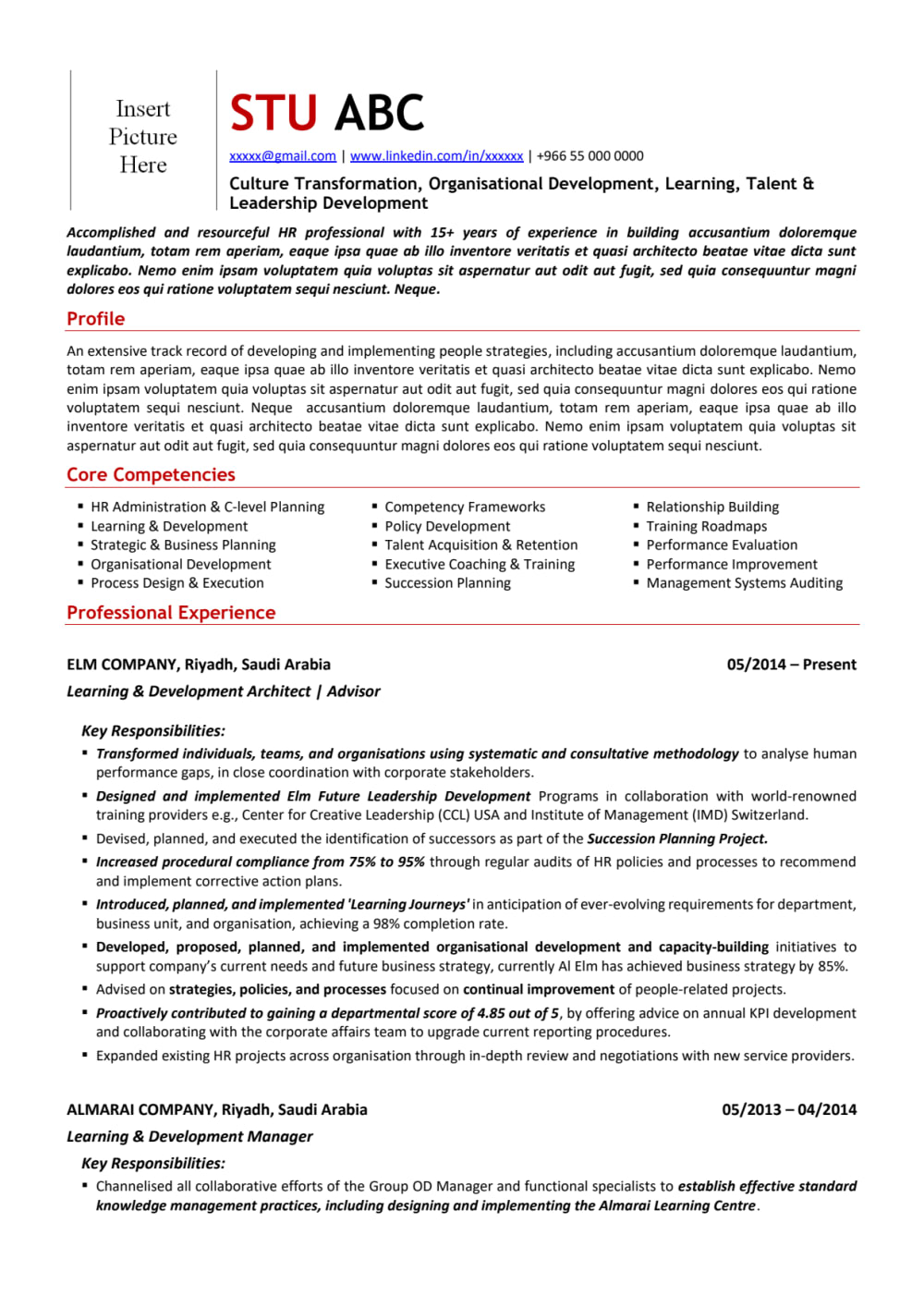 cv template in ms word