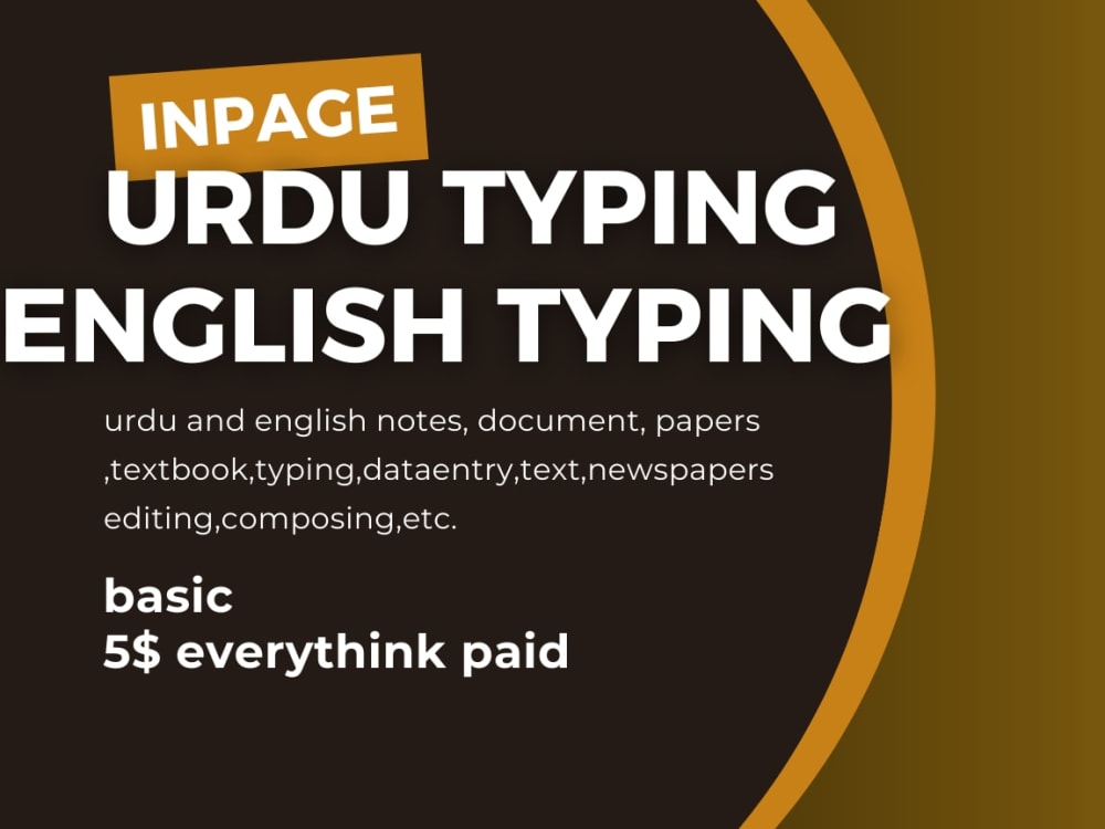 Type or compose your urdu text on inpage Upwork